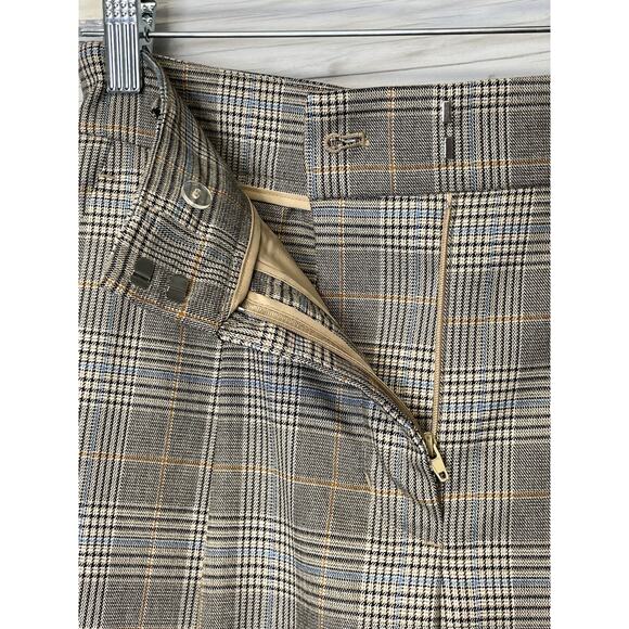 Nine West Pants Womens 2 Brown Plaid Straight High Rise Trousers Career Office - Picture 3 of 14